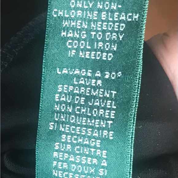 Lauren Ralph Lauren Midi Length Black & White Dress with Ruched Front - Picture 7 of 9